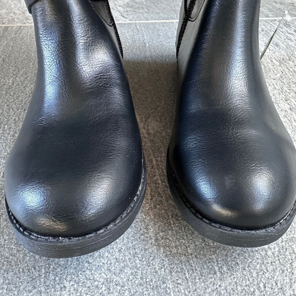 NWT Style & Co Black Riding Boots Faux Leather Wide‑Calf Round Toe Full Zip 7.5 - Picture 6 of 16
